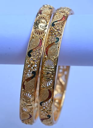 Sri paramesari Gold Plated Filigree Bangles Set of 2