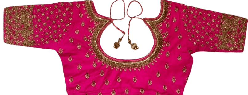 Premium Women Embroidered Pink  Blouse With Zari Work 2025 at ShopCircuit | ONDC