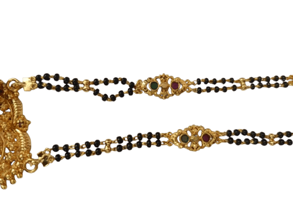 Top Women Mangalsutra  Chain with Black Beads and Dual Pendants 2025 at ShopCircuit | ONDC