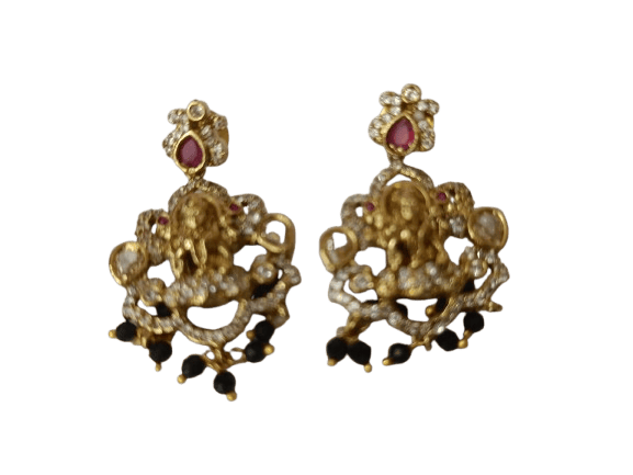 Best Women "Stunning antique gold plated Goddess Lakshmi earrings with intricate detailing and b