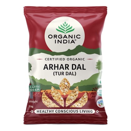 ORGANIC INDIA Hygienically Packed, Rich in Protein and Fiber, Easy to Cook, Good in Taste Arhar Dal(Tur Dal)-1Kg