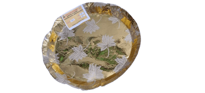 MAHALAXMI PAPER PLATES -Gold Foil Paper Plate - Pack of 100