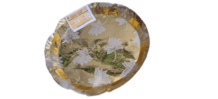 MAHALAXMI PAPER PLATES -Gold Foil Paper Plate - Pack of 100