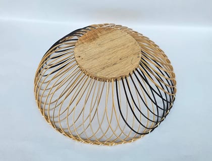  **Wicker and Wood Fruit Basket**