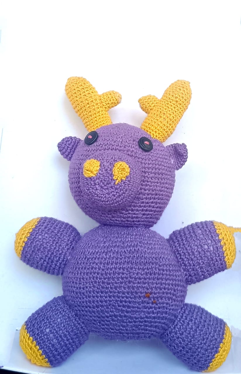 Purple Crochet Amigurumi Deer Plushie