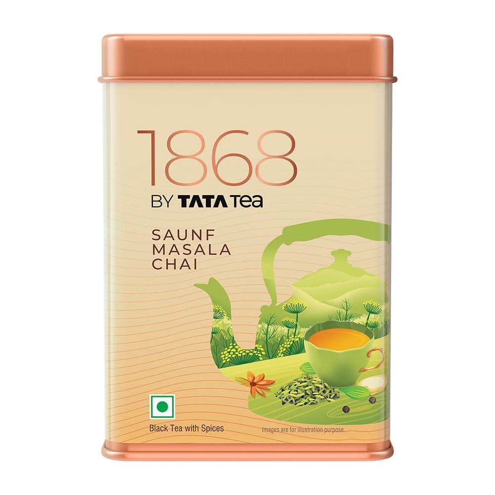 1868 By Tata Tea Saunf Masala Chai | 100g | Saunf Digestive Tea | Full Bodied Black Tea with Spices | Sweet & Spicy Aromatic Black Tea