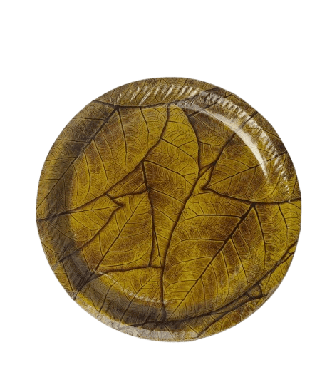 SRI CHANDIMATHA PAPER PLATES - Round Leaf Design Disposable Paper Plates - pack of 20