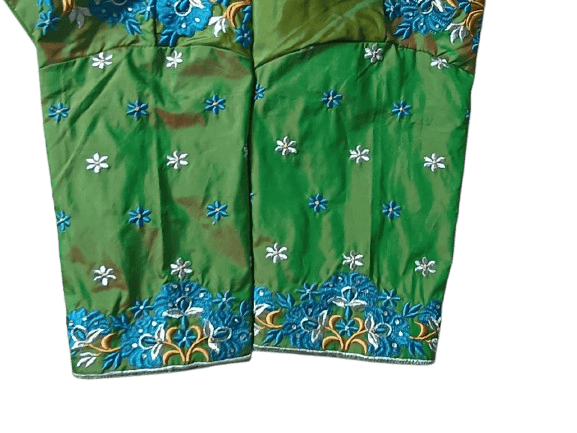Ready Made Work blouse - Green blouse with intricate embroidery
