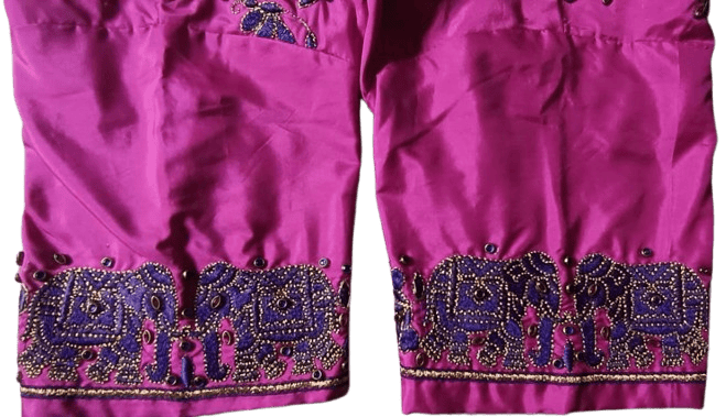 Ready Made Work Blouse with intricate zari and stone embroidery work