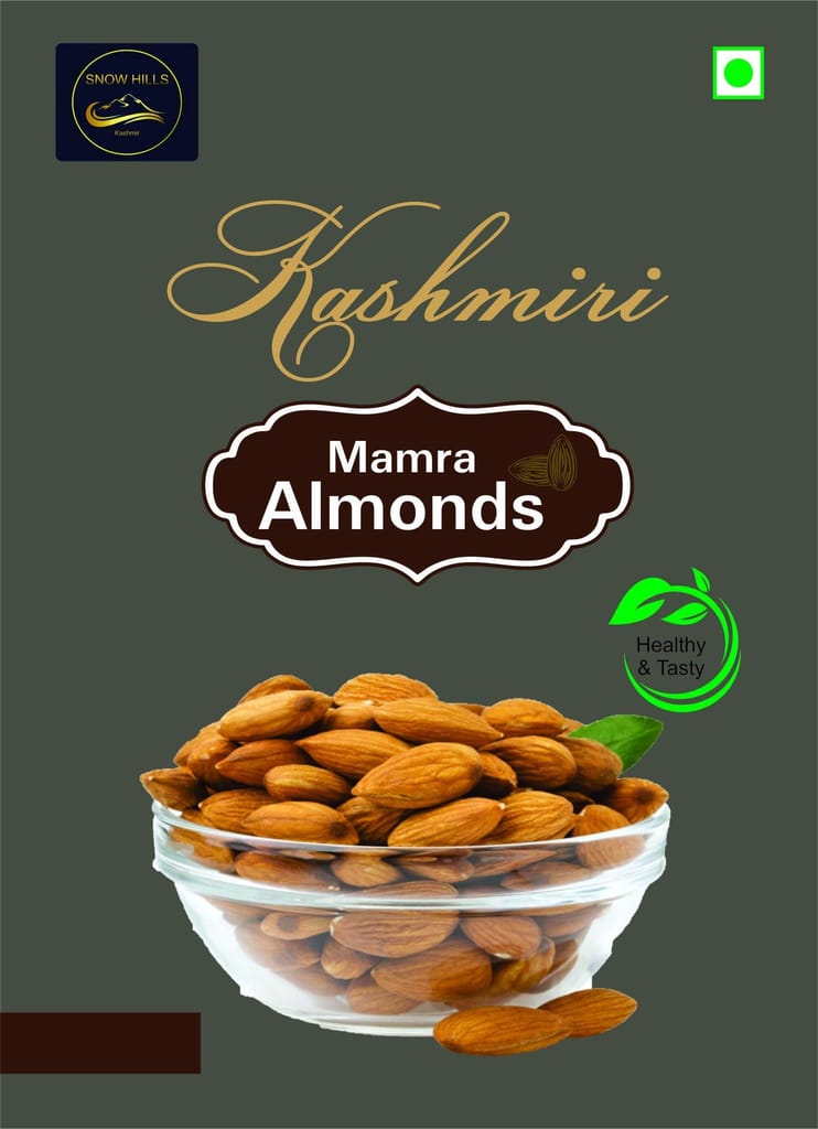 Snow Hills Kashmir Premium Kagzi Mamra Almonds/Badaam (4kg) | Soft & Easy to Break Shell 100% Pure Organically Cultivated Almonds
