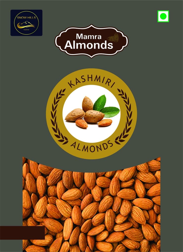 Snow Hills Kashmir Premium Kagzi Mamra Almonds/Badaam (4kg) | Soft & Easy to Break Shell 100% Pure Organically Cultivated Almonds