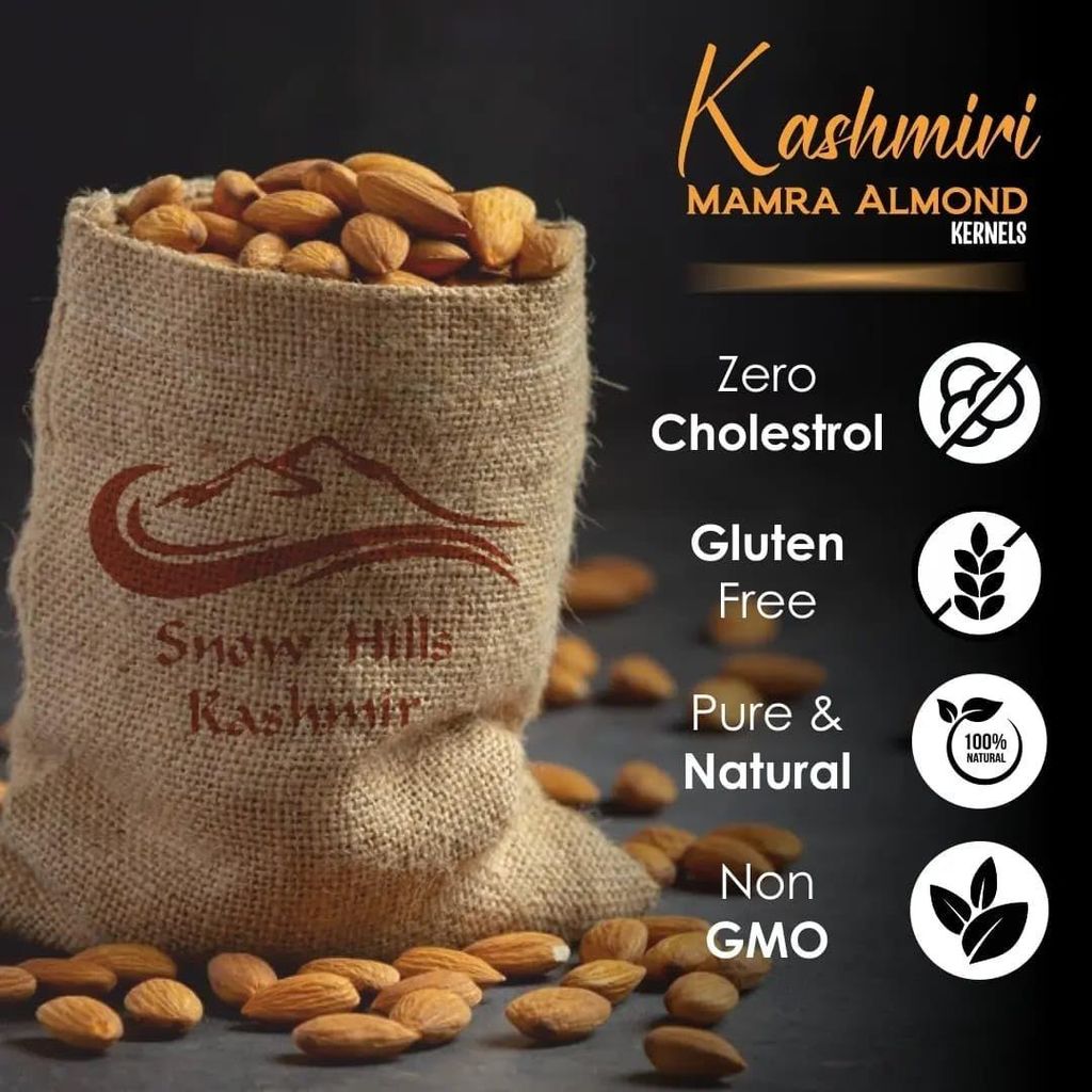 ALMONDS/BADAM GIRI without shell natural|oragnic/badam giri/high in fiber & boost immunity/gluten free & zero cholestrol 100% organic (pack of 1kg)