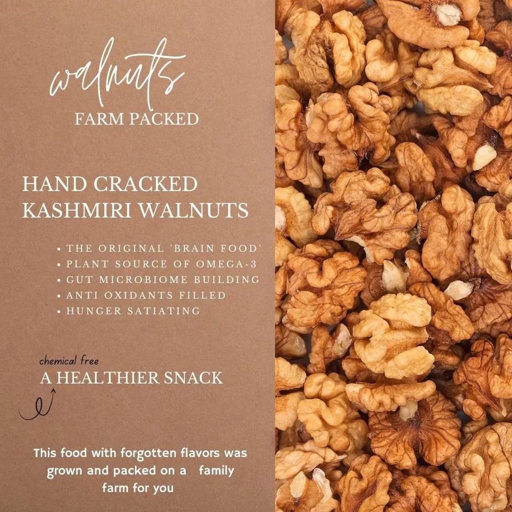 Snow Hill Kagzi Akhrot Giri (Walnut Kernels) Kashmiri Premium - (JUMBO Size - 1kg) 100% Pure, Organically Cultivated, Rich in Antioxidants for Enhanced Stamina