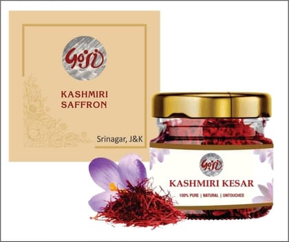 GOJI Premium Mogra Kashmiri Saffron/Kesar - 3g, 100% Pure and Natural from the Pristine Hills of Kashmir | Organically Cultivated-Ultimate Health Booster, Rich in Antioxidants Enhances Well-being (3g)