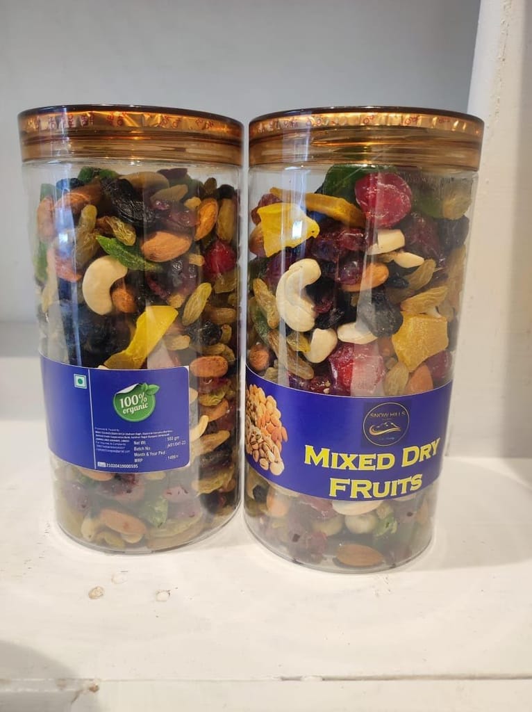 Mixed Dried Fruits 500gm (Reusuable Jar Pack) dried almonds,green raisins,cranberries and many more/Healthy nuts for healthy life