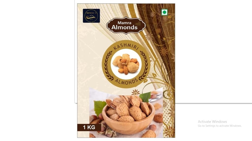 ORGANIC KASHMIRI MAMRA ALMONDS/BADAM (Kashmiri soft shell Mamra Badam) 1kg pack