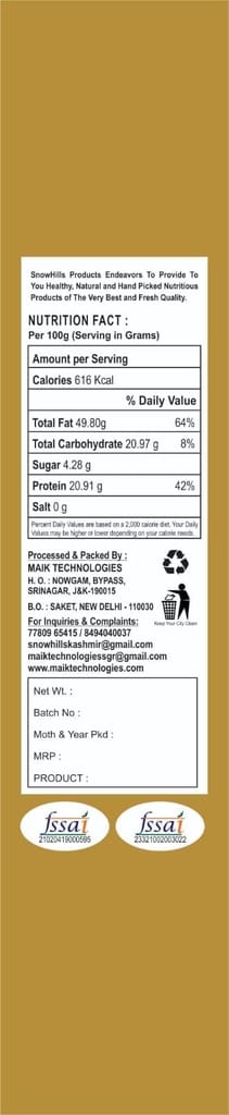 Snow Hills Kashmiri Kagzi Mamra Almonds With Shells Big Size Badam giri with Fresh crop (2)