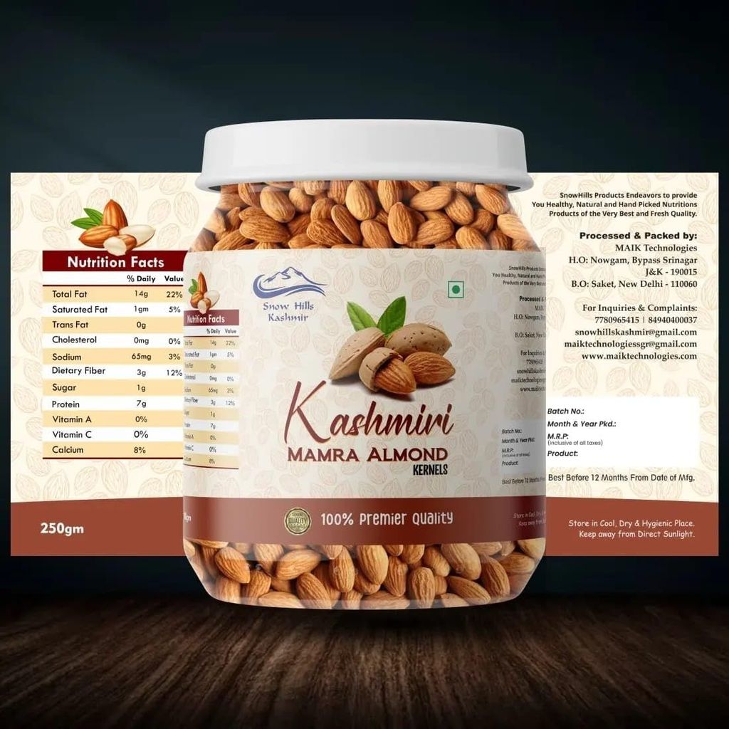 ALMONDS/BADAM GIRI without shell natural|oragnic/badam giri/high in fiber & boost immunity/gluten free & zero cholestrol 100% organic (pack of 1kg)