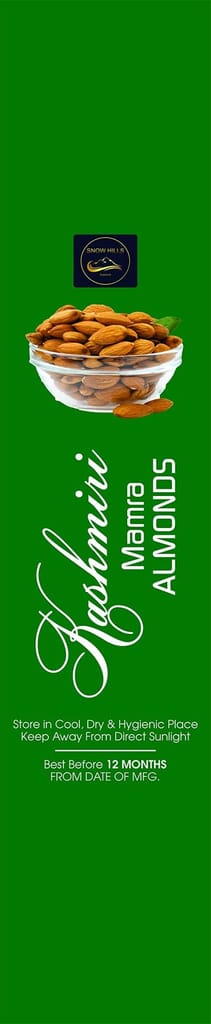 Snow Hills Kashmir Premium Mamra Almonds-500G|100% Pure Almonds With Hard Shell|Organically Cultivated|High Oil Content,Rich In Antioxidants|Enhances Brain Power&Stamina|With Shell,Crack&Enjoy,Dried