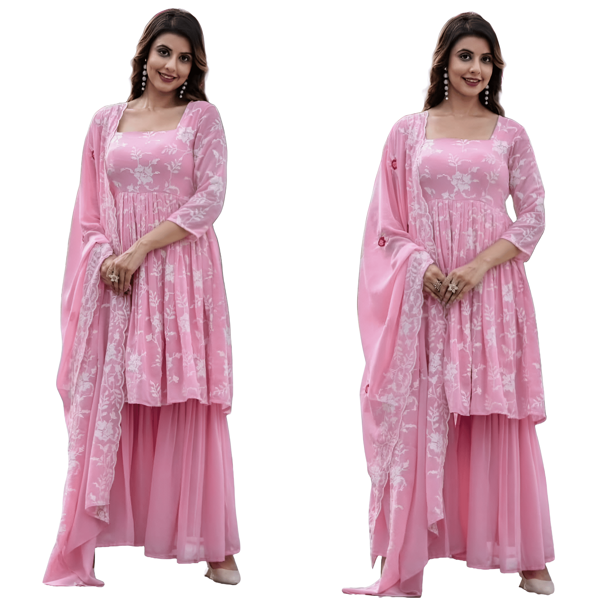 Pink Sharara Suit Set Ready to wear indian salwar kameez Dupatta for women anarkali designer pakistani dresses Festival 3 piece