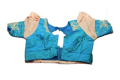  Women's Blue Embroidered Blouse