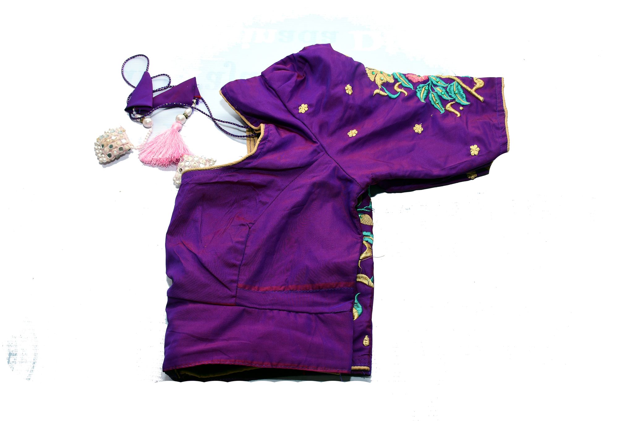 Women's Purple Embroidered Blouse