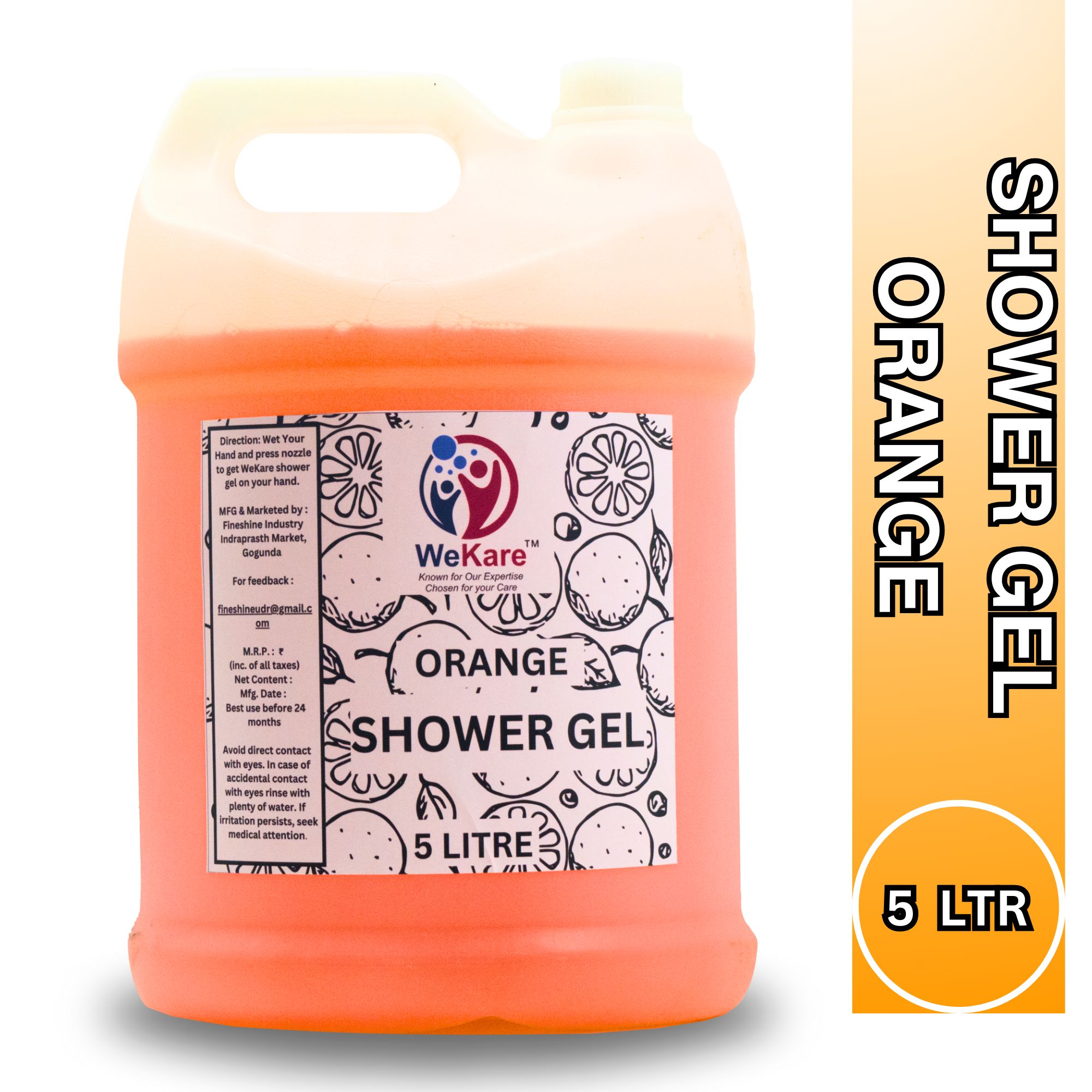 WeKare Orange Shower Gel, 5 LTR