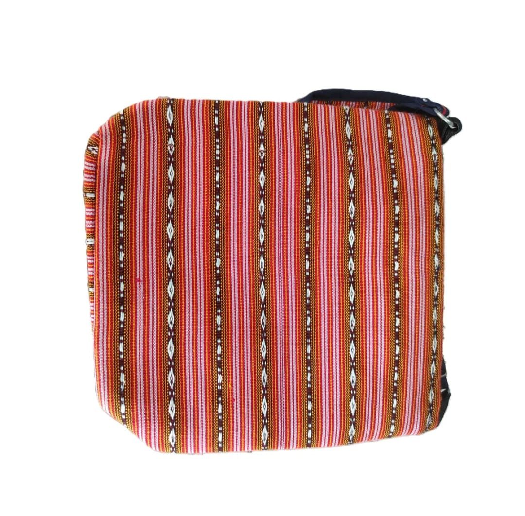  Handwoven Striped Crossbody Bag with Adjustable Strap