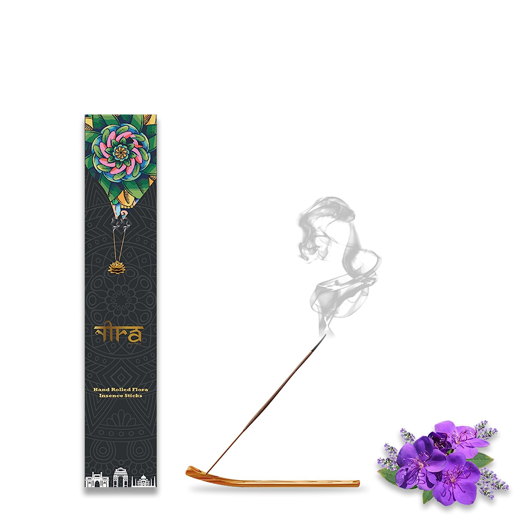 NIRA Fragrances Lavender Fragrance 40 Incense Stick Combo 100% Natural & Organic Cow Dung Handmade Agarbatti Best for Morning and Evening Pooja, Meditation, and Aromatherapy, Yoga