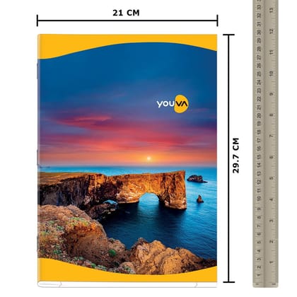 Navneet Youva | Long Book | Soft Bound / Soft cover Notebook for students | A4 size - 21 cm X 29.7 cm| Single Line| 140 Pages