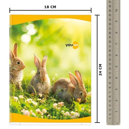 Navneet Youva | Soft Bound Note Book for  Younger Students | Jumbo Size 18 cm x 24 cm | Red & Blue (With Gap) | 172 Pages