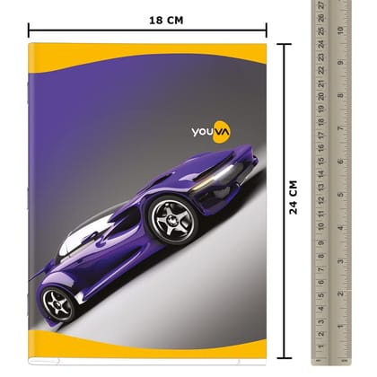 Navneet Youva | Soft Bound Note Book for Students | Jumbo Size - 18 cm x 24 cm | Single Line | 172 Pages | Pack of 12