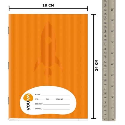 Navneet Youva | Brown Soft Bound Note Book for Students | Jumbo Size - 18 cm x 24 cm | Single Line | 172 Pages | Pack of 12
