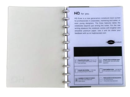 Navneet HQ | EZEE Disc Notebook White | Single Line | B5 Size - 25x17 cm | 120 Pages