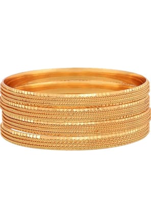 Gold Plated Textured Bangle Set of 4 Gold Plated Textured Bangle Set of 4