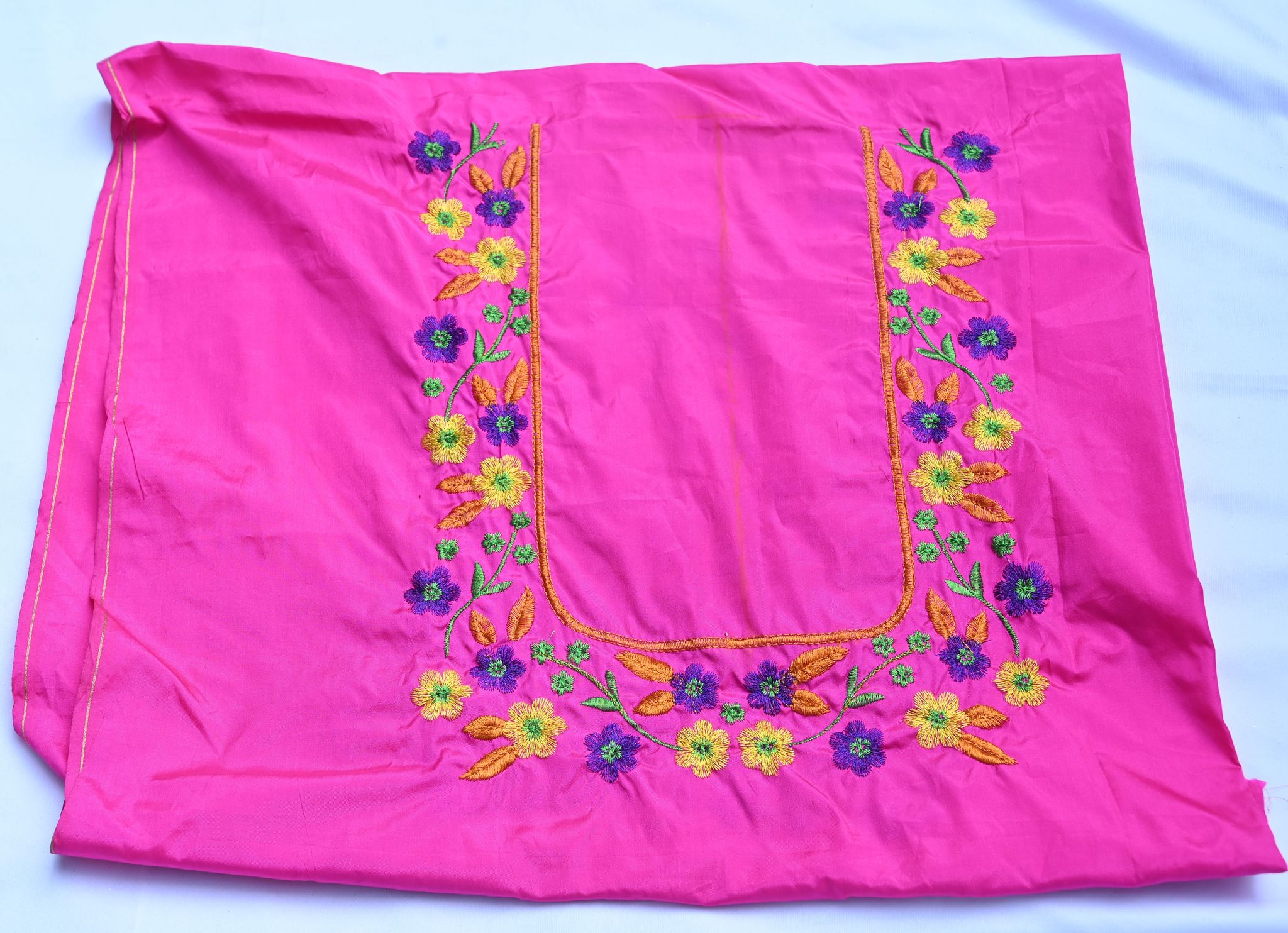 Sri Anu matchings Embroidered Rose pink Dress Metiriyal