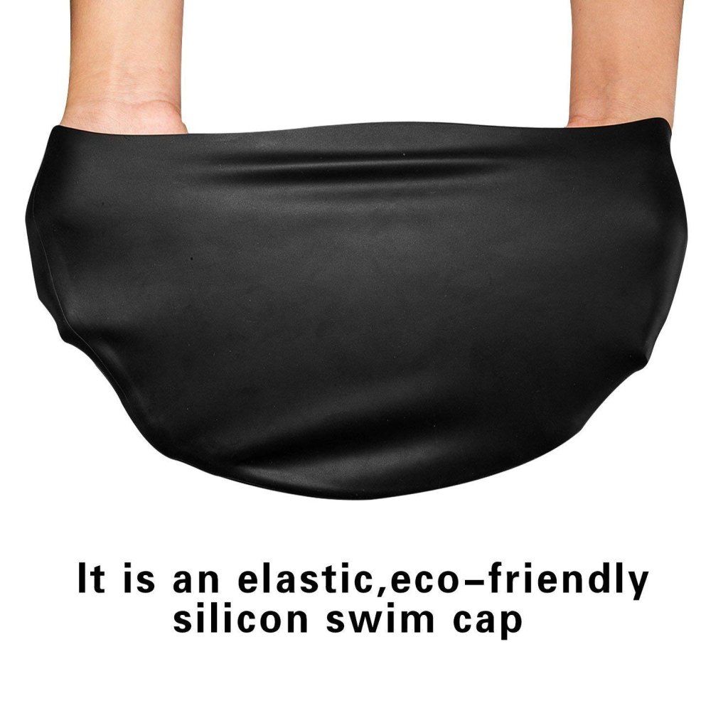 WUGO::Unisex Adult Silicone Swim Cap Non-Slip Swimming Cap for Long and Short Hair, Easy Fit Silicone Waterproof Head Cover Caps For Swimming