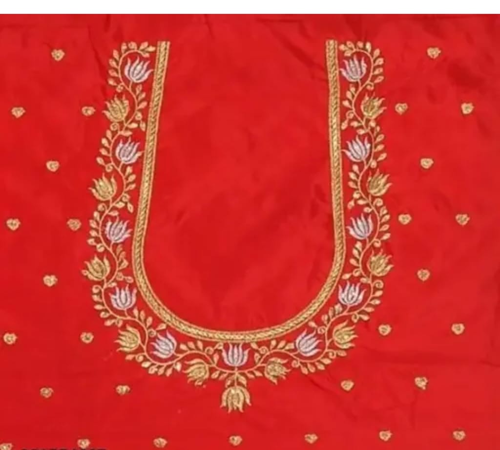  Red and gold embroidered blouse