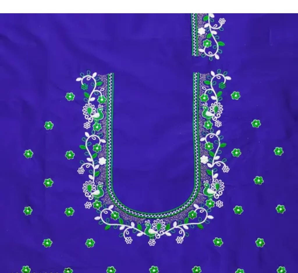  Peacock and Floral Embroidery Blouse Design