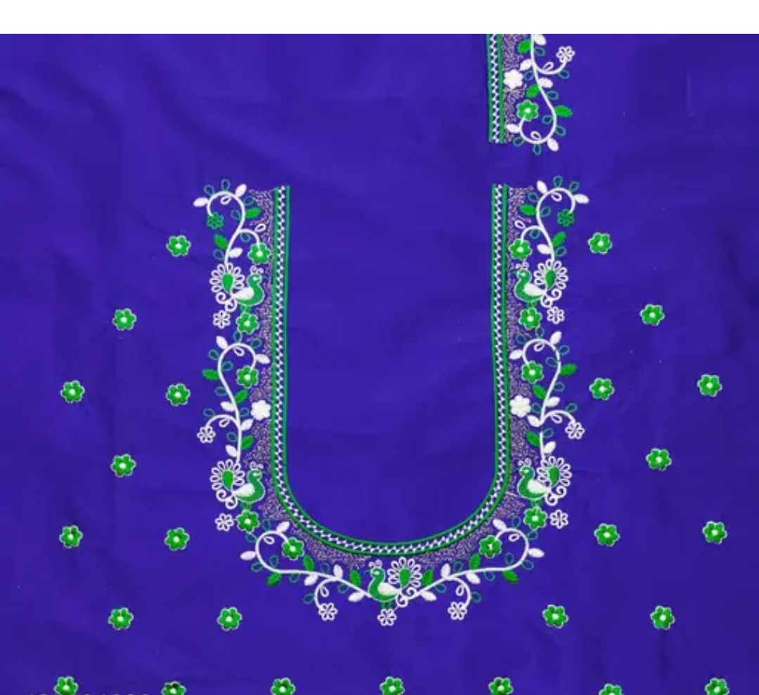 Peacock and Floral Embroidery Blouse Design
