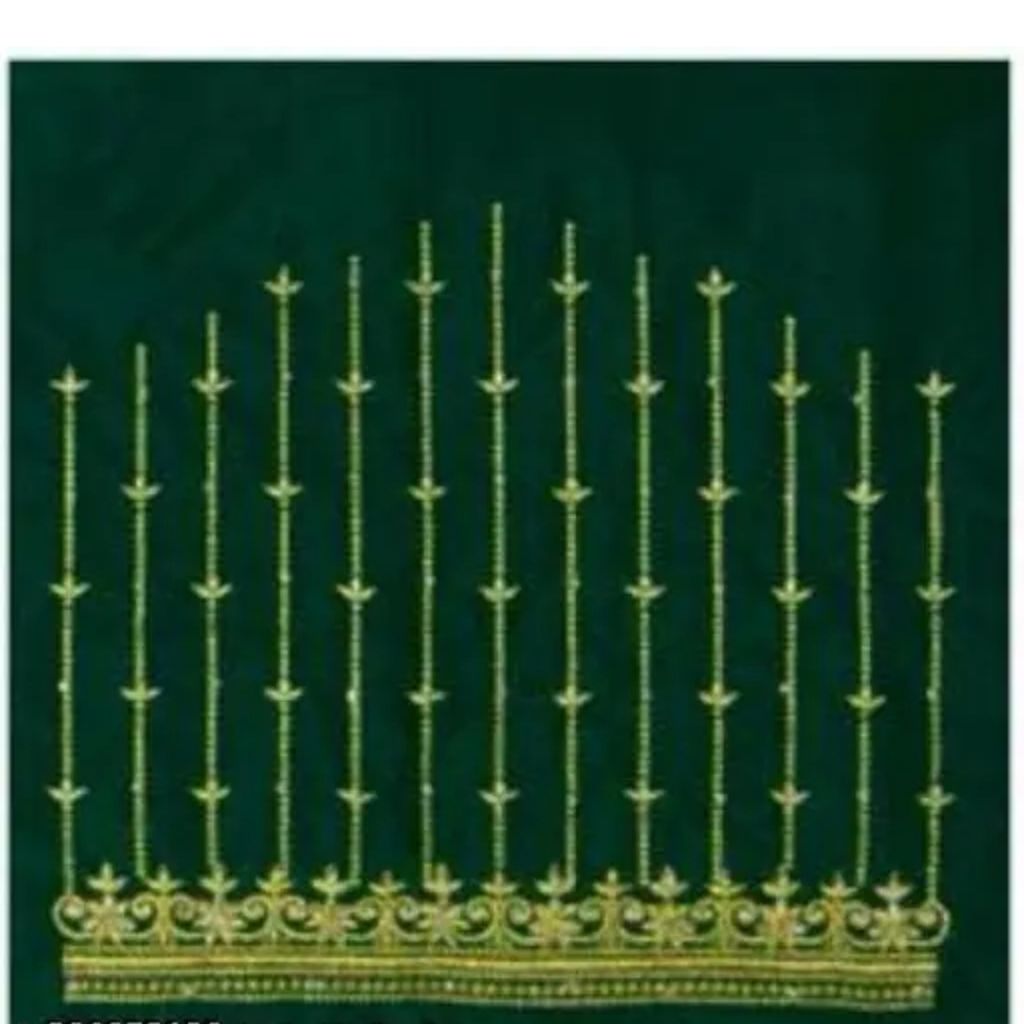  Green Velvet Embroidered Blouse