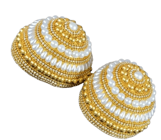 MULTI COLOUR RHINESTONE STUDDED COCONUT SHELL BALLS