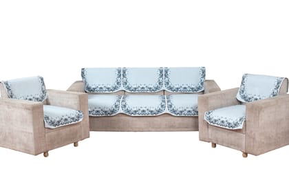 Fabricasa Modern Quilted Reversible Velvet Sofa Cover- Grey 5 Seater