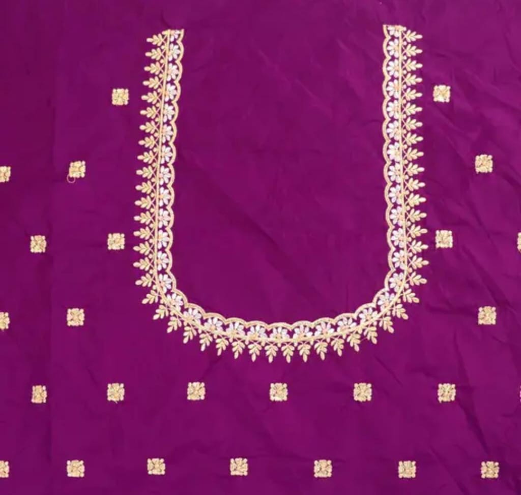 Light Purple Embroidered Blouse - Un Stiched Blouse - 1 Meter