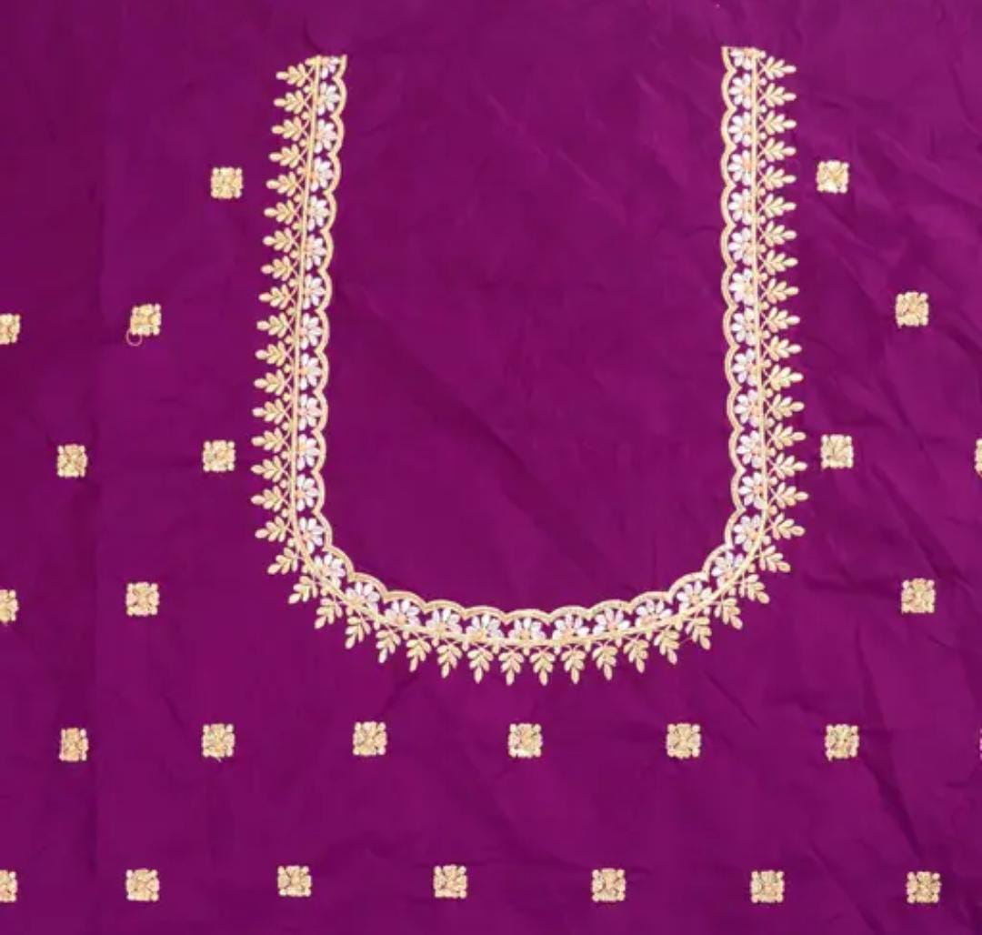 Light Purple Embroidered Blouse - Un Stiched Blouse - 1 Meter