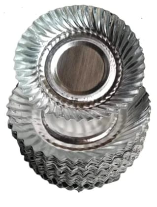  Silver Disposable Aluminum Foil Plates - 25 Pack