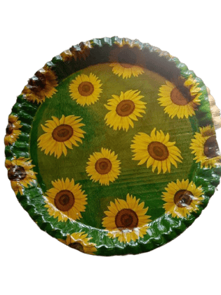 MAA RUKMINI PAPER PLATES STORE - Sunflower-patterned Paper Plate - Pack of 20 MAA RUKMINI PAPER PLATES STORE - Sunflower-patterned Paper Plate - Pack of 20