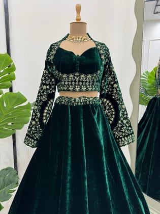 Green Lehenga Choli Readymade Stitched For Wedding Women Partywear Skirt Ready To Wear Green Lehenga Choli Readymade Stitched For Wedding Women Partywear Skirt Ready To Wear