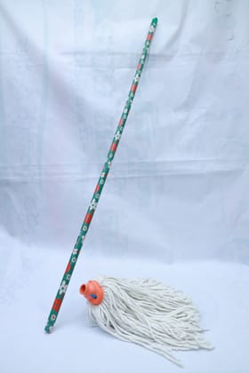  "Green Floral Design Floor Mop"