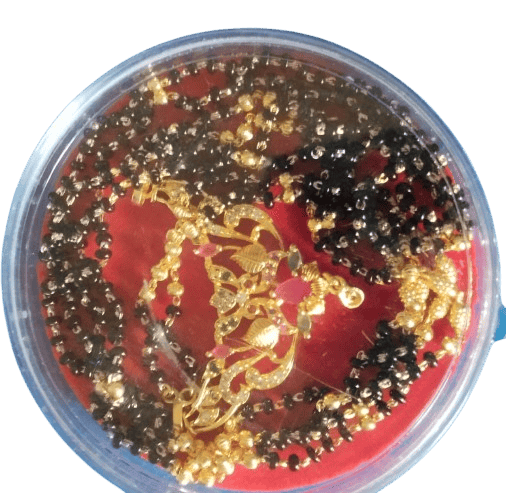 "Stunning Gold Plated Mangalsutra with Black Beads for Women"